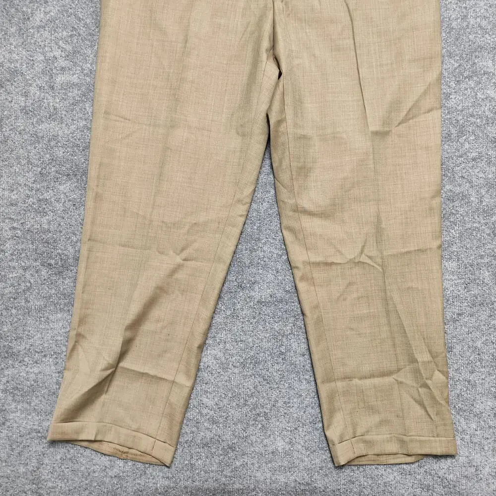 Bresciani Dress Pants Mens 42x29 Beige Wool Super 150's Lined Italy Classic Fit